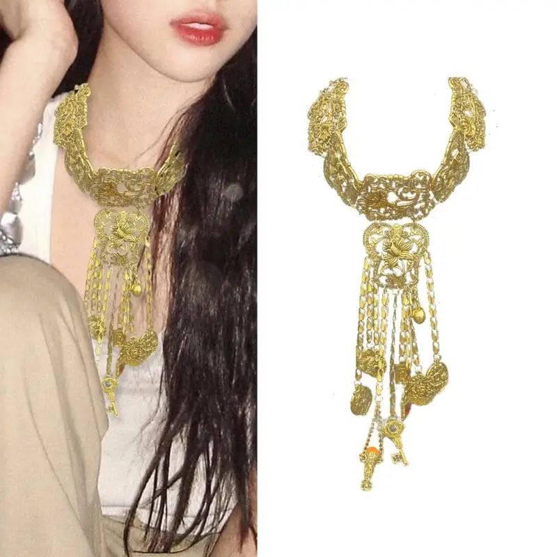 31BB Intricately Detailed Alloy Bohemian Necklace Comfortable for Daily Wear