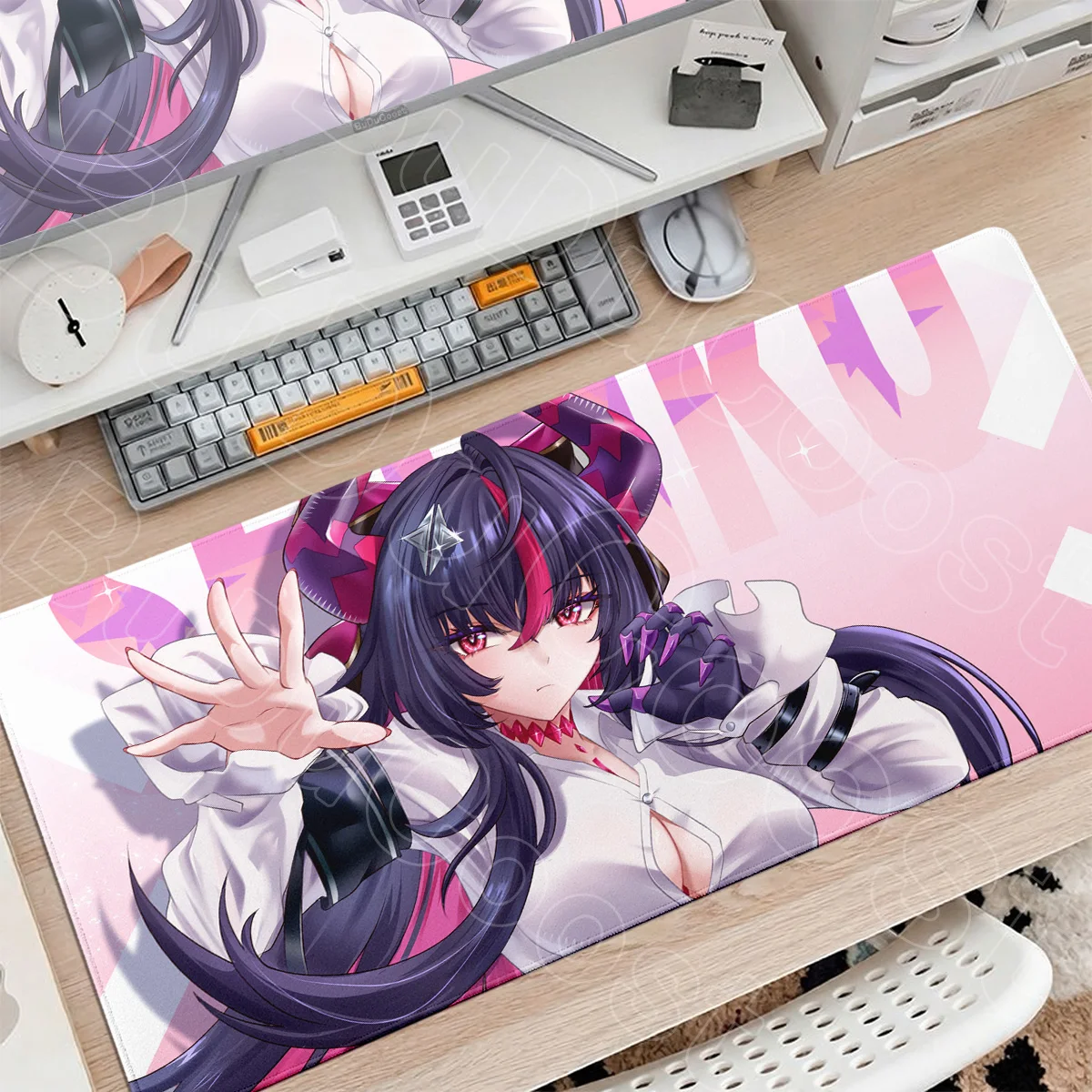Anime Girl Shinku Mouse Pad Pink Kawaii Gaming Neverness to Everness Mouse Mat 90x40cm Computer Non-slip Office Extended Deskmat