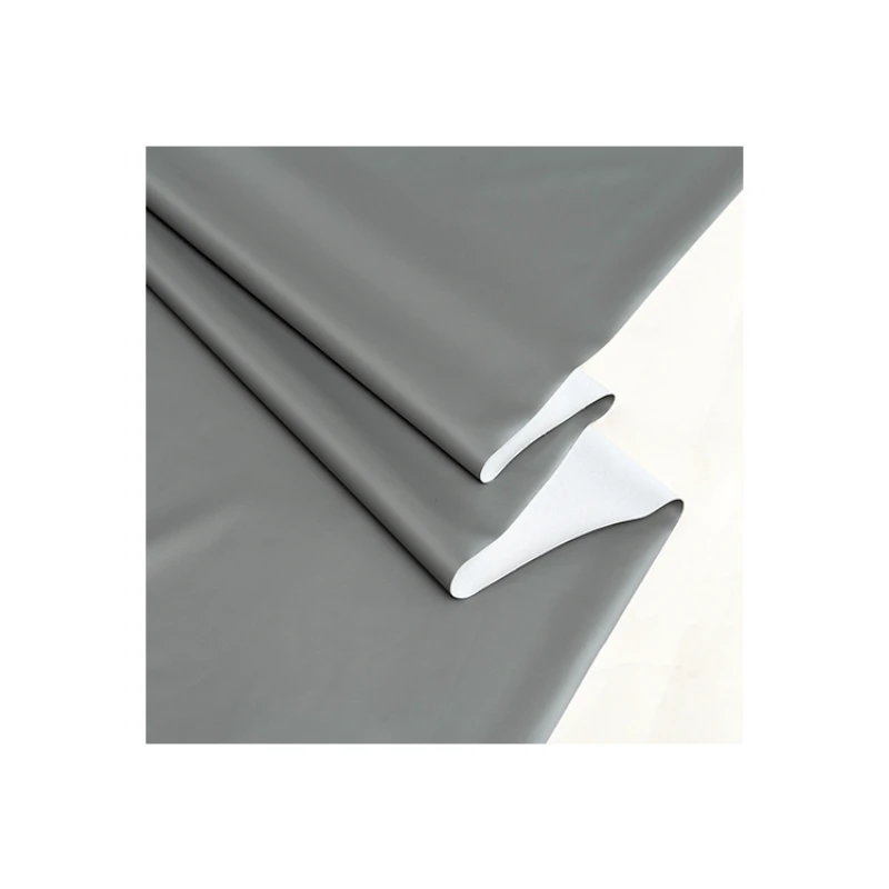 Dark Gray Matte Leather Fabric Four Sided Elastic PU Material for Clothing Diy Sewing By The Meter Wholesale Cloth