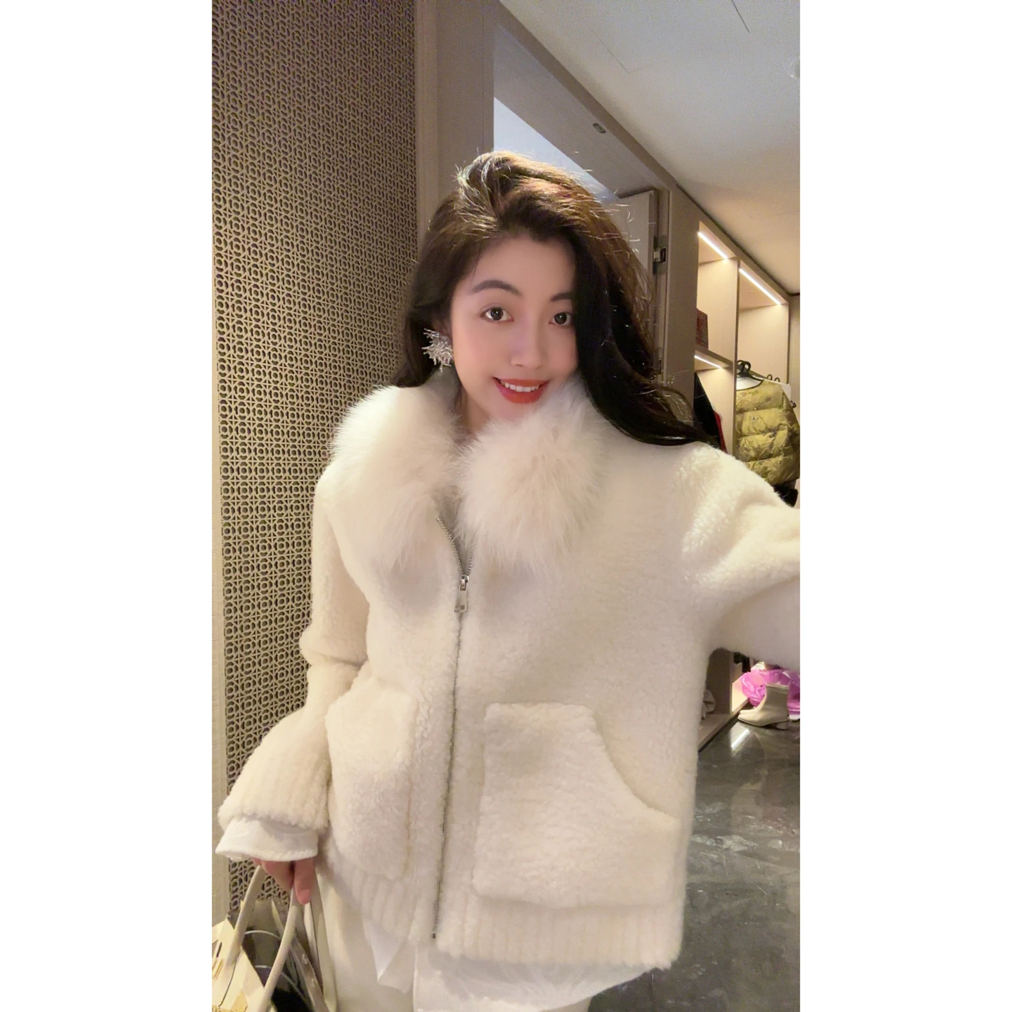 

NCOU Nicole Winter: Новая модная женская куртка из шерстяной смеси с меховой отделкой, мягкая верхняя одежда, индивидуальный дизайн