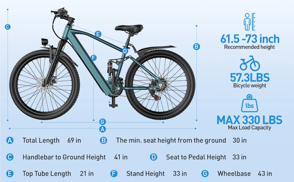 Aairsk GT900 Elektrofahrrad 400W 36V13Ah Akku 26 Zoll All-Terrain-Reifen Doppelfederung Mountain E-Bike Erwachsenen-Fahrrad E-Bike – Detail 10