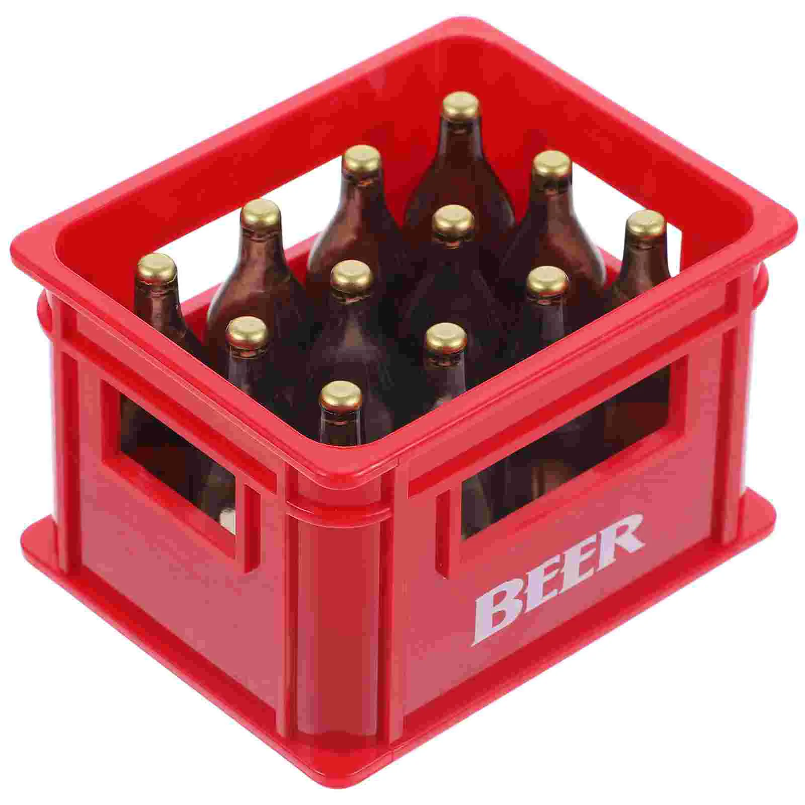 Mini cerveza de imitación, decoración para sala de estar, casa, adorno de paisaje, juguetes más pequeños, caja en miniatura, accesorio de fotografía de resina