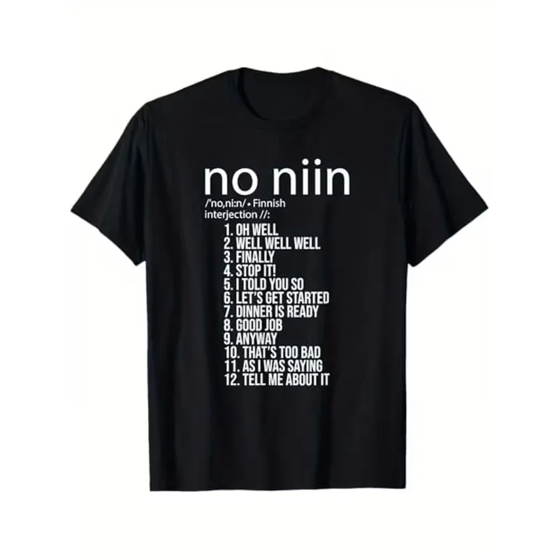 No-Nine Men'S Funny Finnish Phrase Graphic T Shirt Unisex Women Tee Casual Cotton Vintage Harajuku O-Neck Meme Tops Short Sleeve