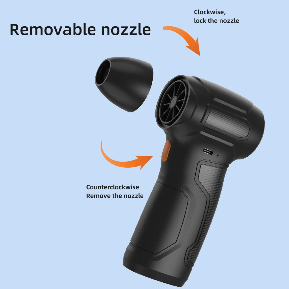 150000RPM Mini Turbo Jet Fan Violent Blower Handheld Brushless Motor Industrial Duct Fan Compression Blower Keyboard Car Cleaner