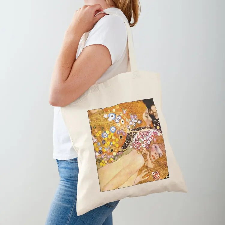

MERMAIDS : Vintage 1899 Klimt Painting Print Tote Bag reusable shopping bag canvas tote bag Women's shopper