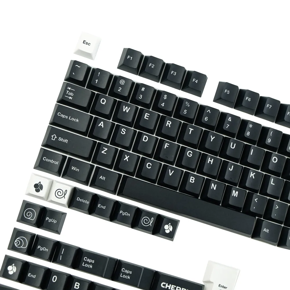 GMK Clone Keycap Caracol Negro 1 Juego de 142 teclas Cherry Profile PBT teclas de sublimación de tinte para teclado mecánico