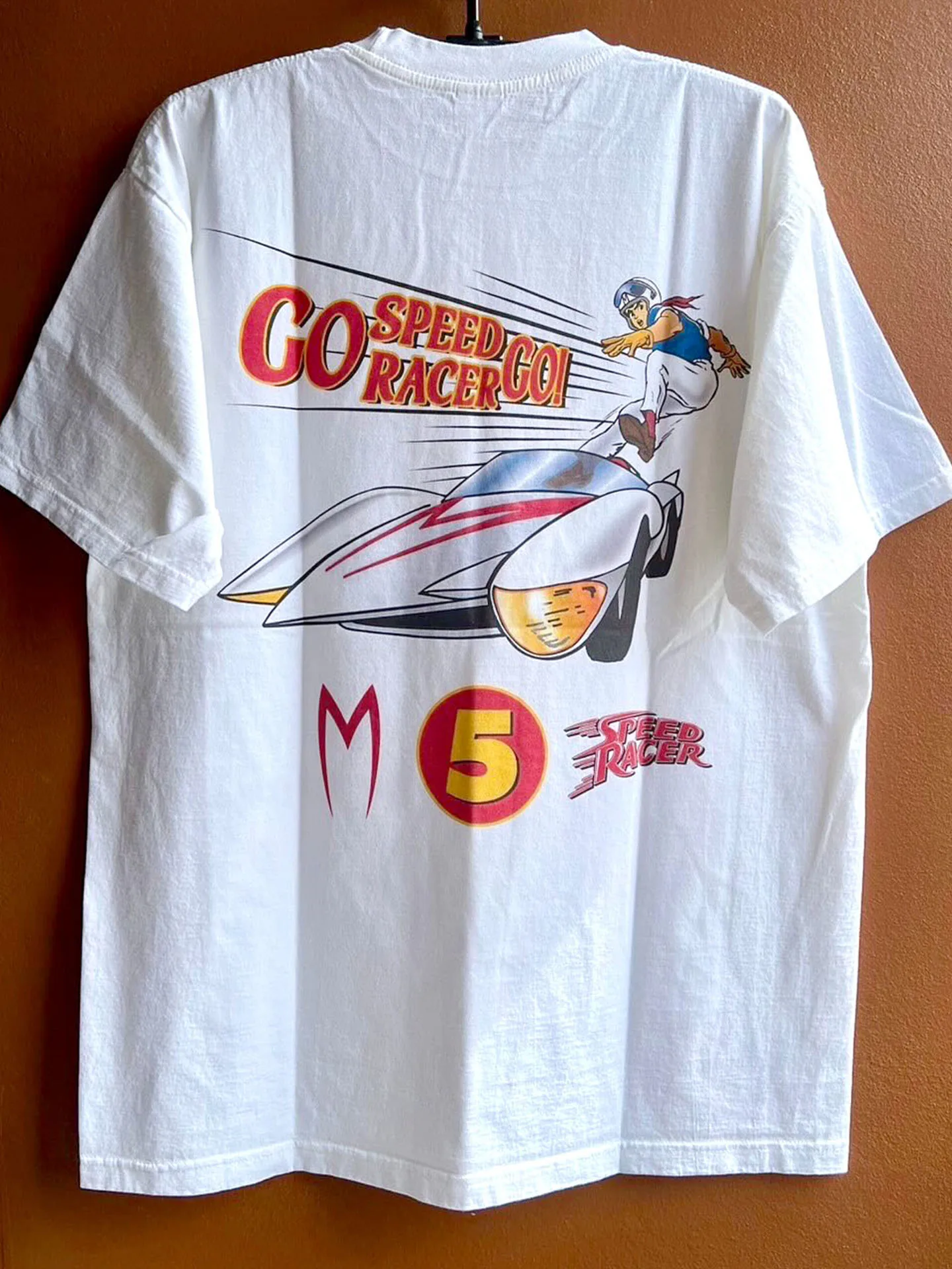 Speed Racer Classic Animation Short Sleeve T-Shirt Pure Cotton High Street Trend Breathable round Neck Print Top for Teens