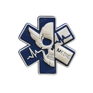 PVC Medic Paramedic Skull Patch, dải trang trí, cao su chevron, phản xạ IR, áp dụng cho quần áo, ba lô 8 Ruy băng ba lô bán hàng chính - №6