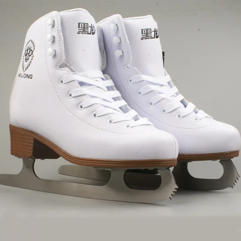 Plus Size Winter Ice Figure Skates Shoes with Ice Blade SBR Cotton Thermal Warm Thicken Children Adult Beginner Skating Shoes