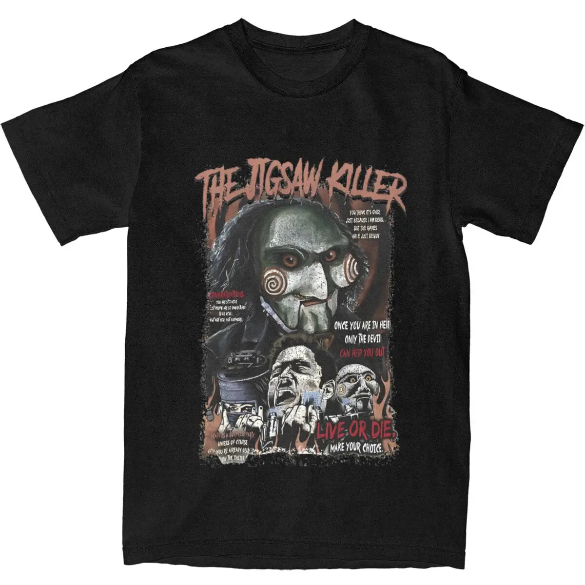 New Arrival Saw Jigsaw Horror Movie T Shirt for Men Women Cotton Tee Shirt Short Sleeve