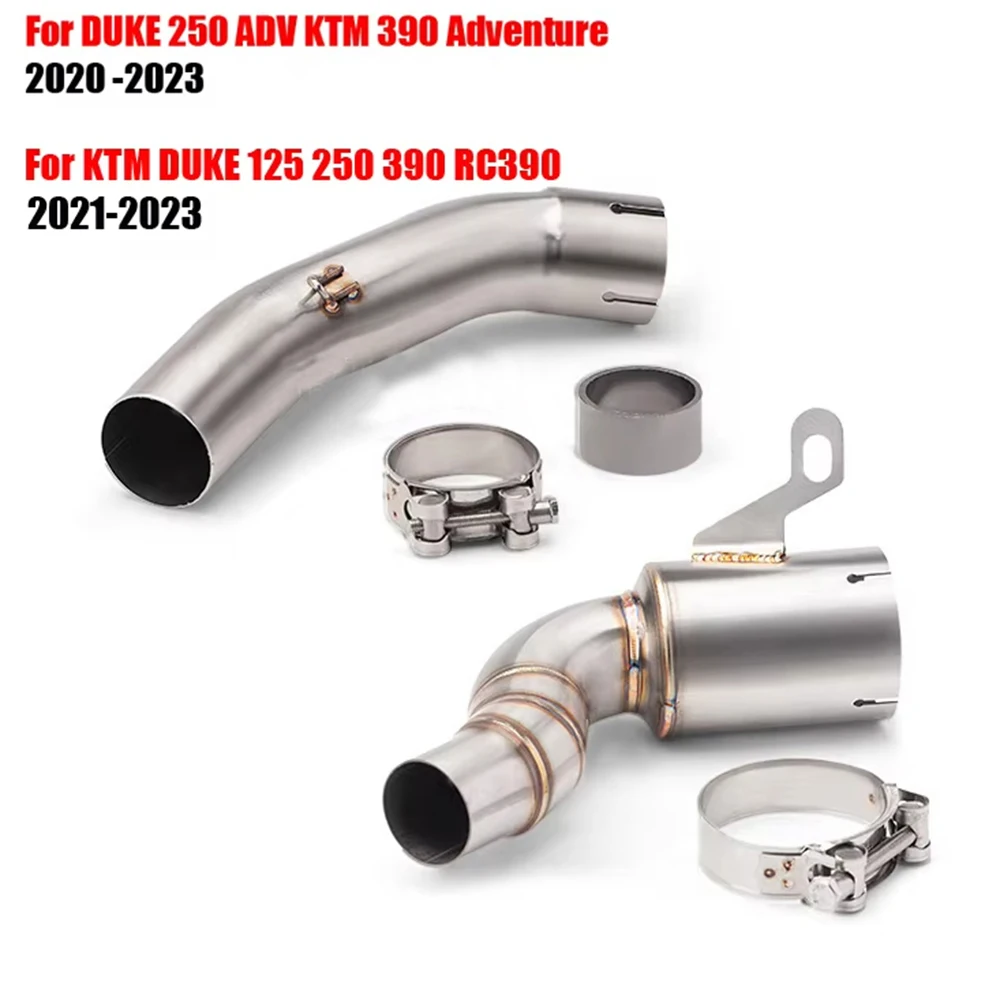 

For DUKE 125 250 390 Adventure RC390 2020 - 2023 Motorcycle Exhaust System Modified Muffler Moto 51mm Front Middle Link Pipe