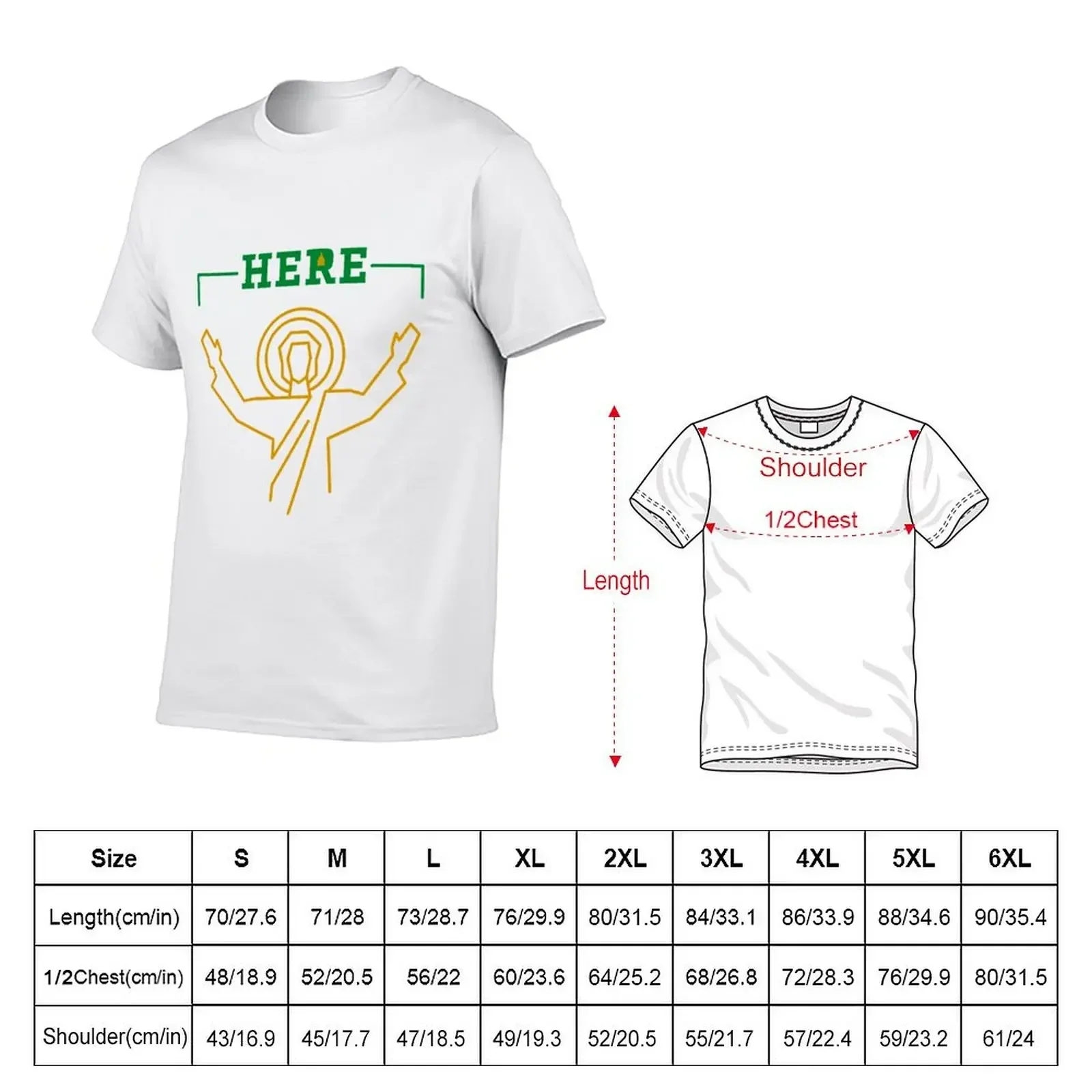 HERE touchdown jesus T-Shirt Aesthetic clothing boys whites blanks T-shirt men