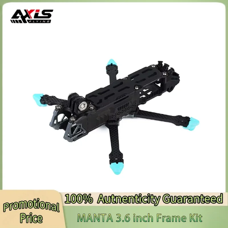 

Axisflying MANTA 3.6inch Squashed-X Carbon Fiber Frame Kit Wheelbase 162mm Suitable for Gemfan-3630 Prop 3.6” Freestyle Drones
