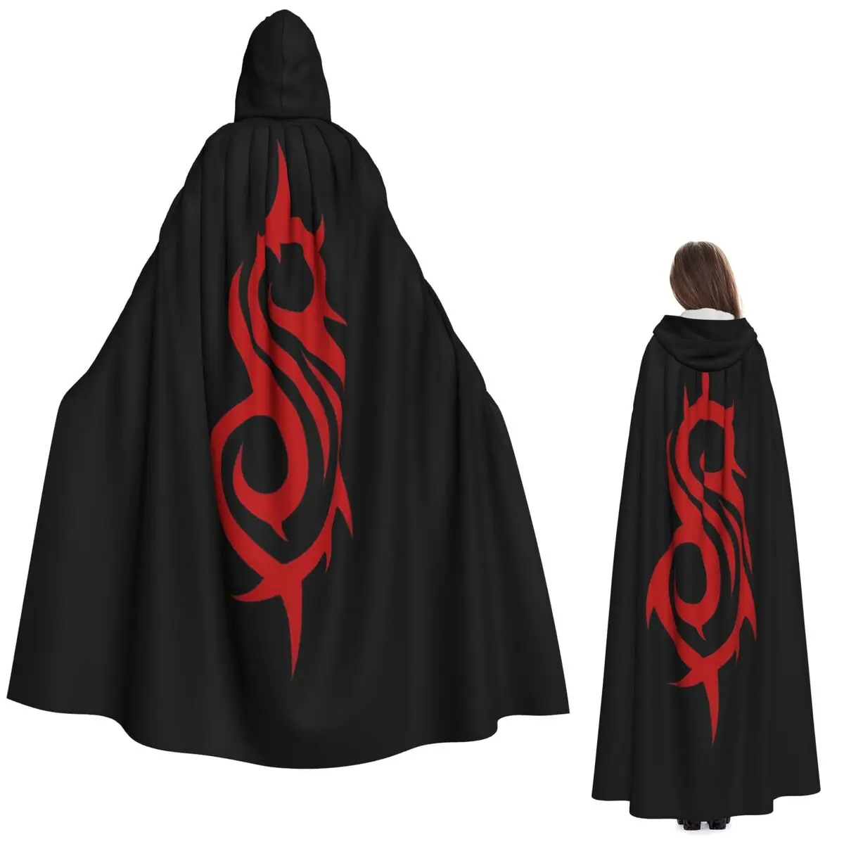 

Slipknots Long Hooded Cloak Witch Medieval Costume Cosplay Cape HalloweenParty Adult Unisex