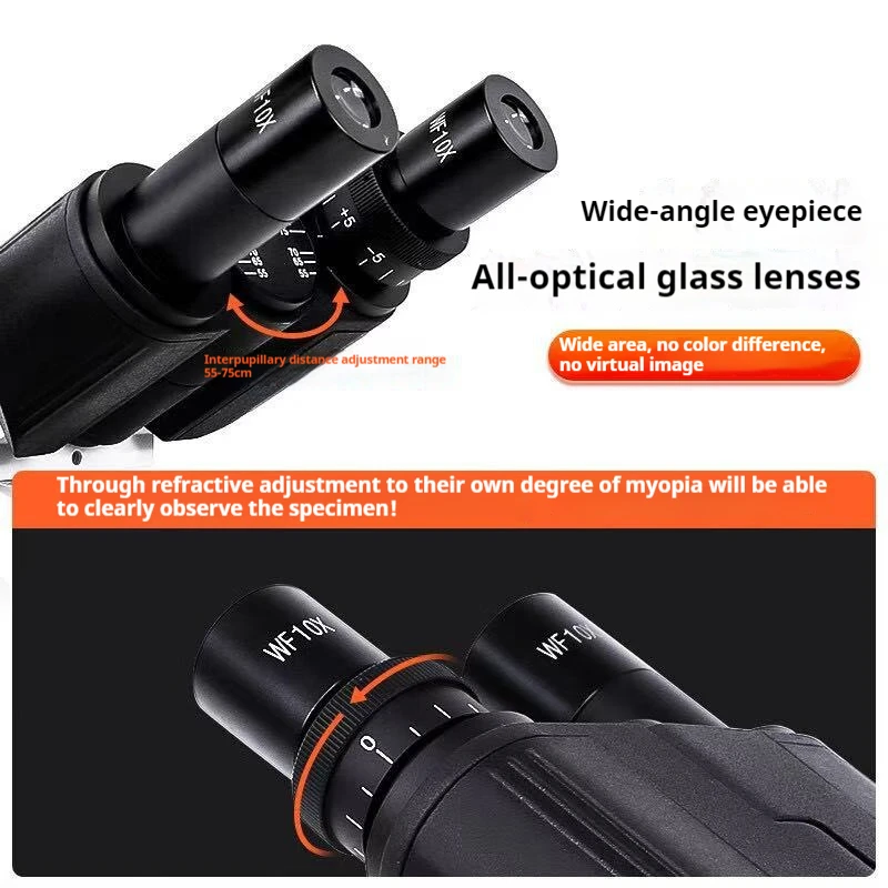 Three Eye Biological Microscope, Professional Level Optical and Electronic Laboratory, Specialized for Aquaculture