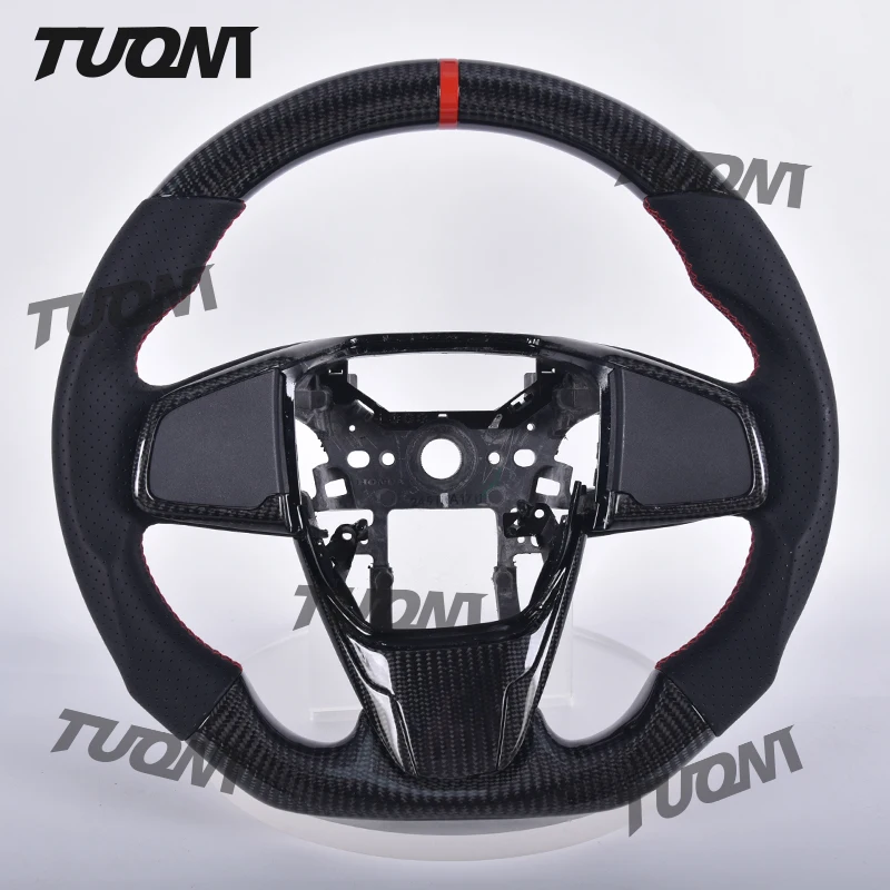 Customized Real Carbon Fiber Steering Wheel For Honda Civic 10th Gen 2016 2017 2018 2019 2020 2021