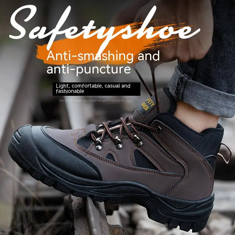 Scarpe antinfortunistiche impermeabili stivali Anti-smash da uomo stivali da lavoro con punta in acciaio stivali da trekking Unisex Anti-smash con