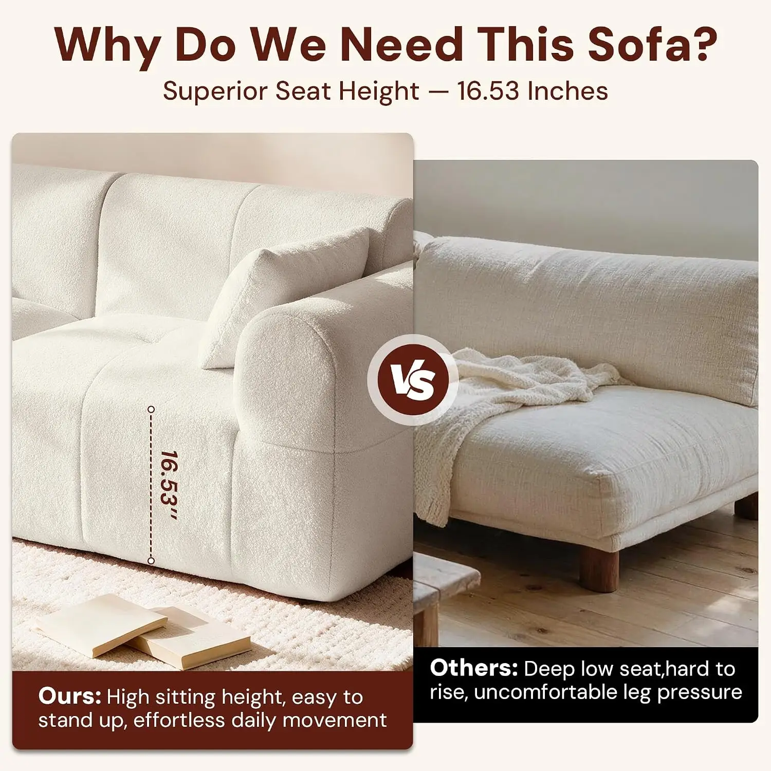 79.5" Loveseat Sofa, Oversized Boneless Couches for Living Room, Comfy Cloud Couch with Deep Seat, Modern Modular Sectional Sofa