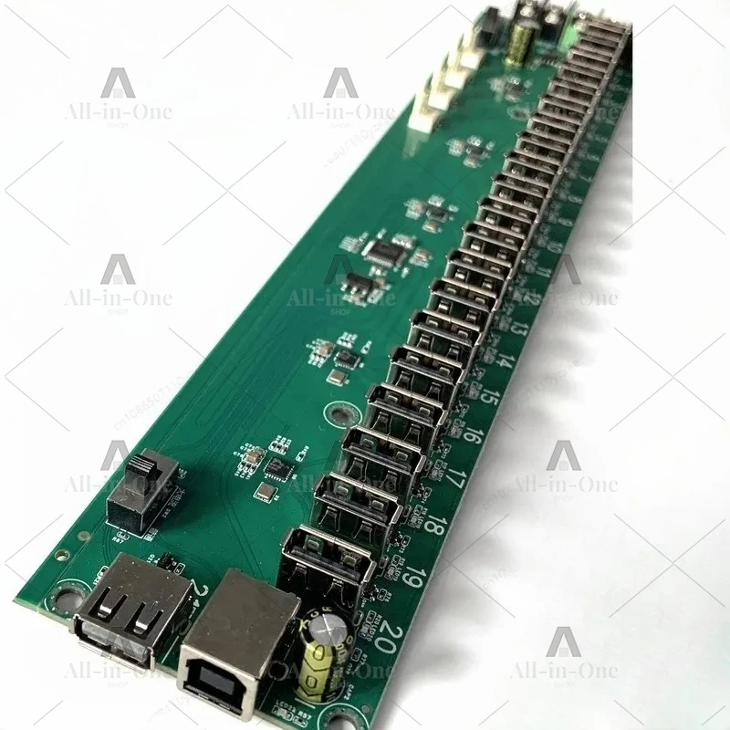 21 ports (20 + 1 port spare) USB hub PCBA board