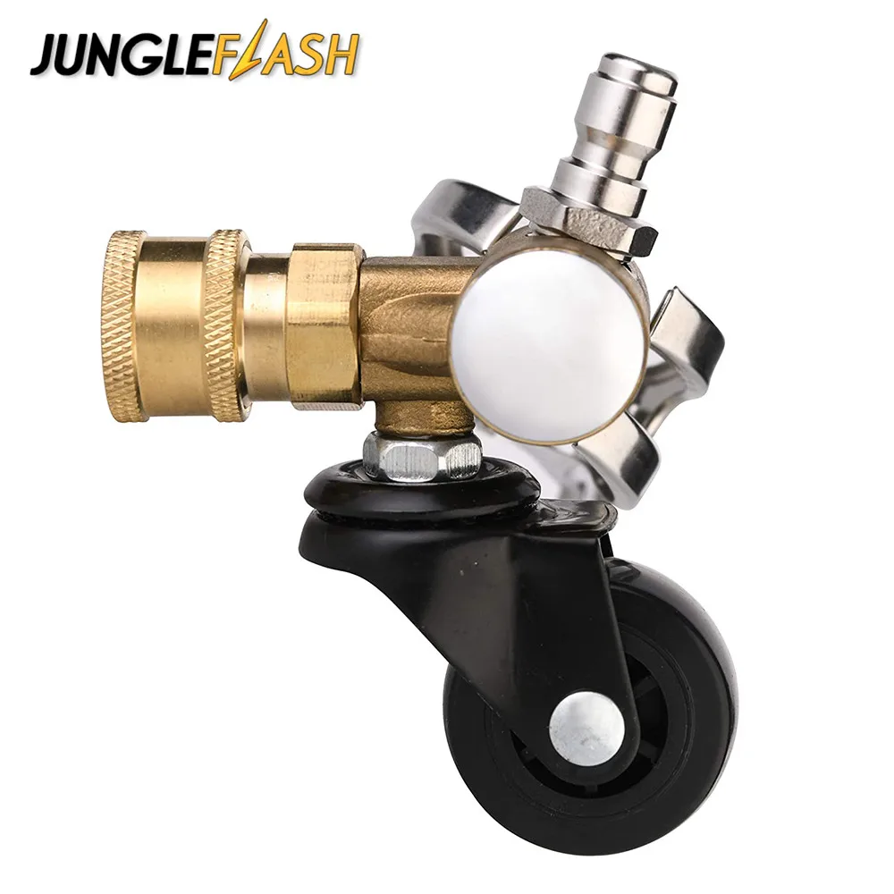 

JUNGLEFLASH Undercarriage Cleaner Swivel Wheel for Pressure Washer Underbody Car Wash 1/4 Inch Quick Connector 4000 PSI