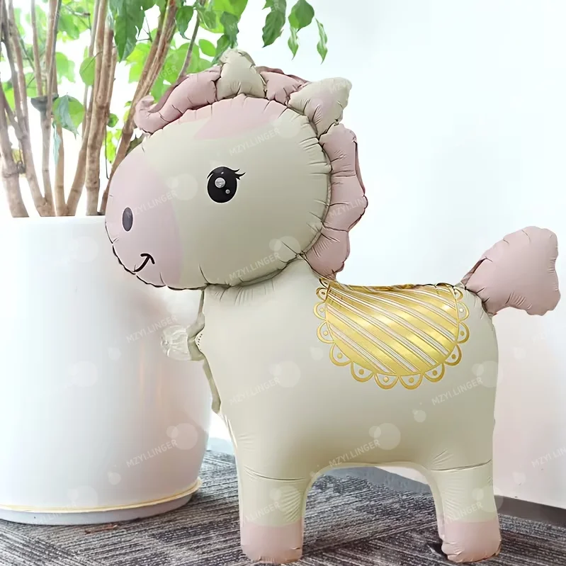 Cartoon Nette Styling Pony Ballon Pferd Aluminium Film Ballon für Bauernhof Party Fotografie Requisiten Geburtstag Dekoration – Detail 2