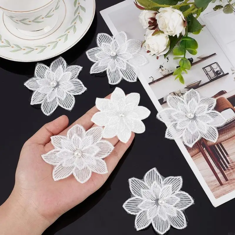2026 New 20lots Embroidered White Flower Patches Suitable For Various Fabric Projects