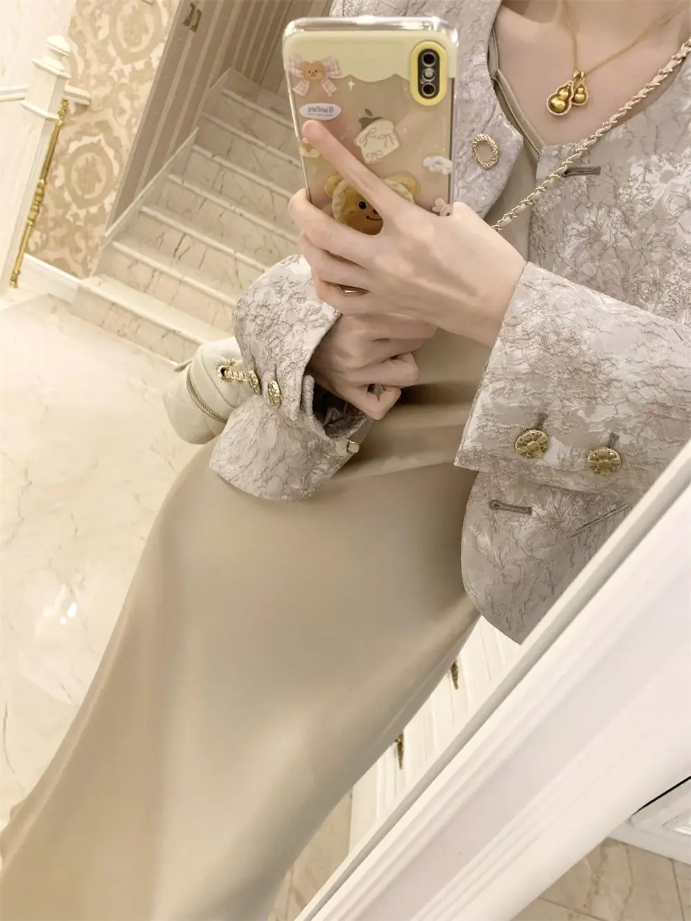 Jesienny Francuski Vintage Elegancki Zestaw Dwuczęściowy Damski Estetyka Lat 2000 Wyszczuplający Krój Długa Sukienka Zestaw Retro Chic Ubrania Biurowe dla Kobiet