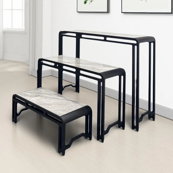 

Aluminum alloy stepped three-layer combined flower stand indoor and outdoor garden balcony movable floor-standing bonsai stand