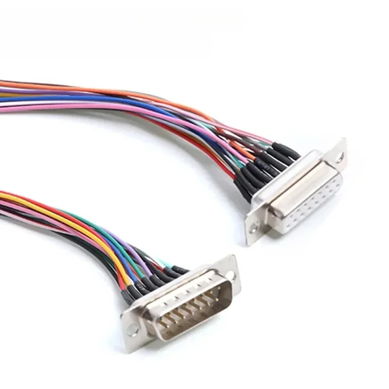 DB9 DB15 DB25 Serial Port Terminal with Signal Line Number Cord RS232 485 COM Male Female PVC Shield Electric Cable Connector