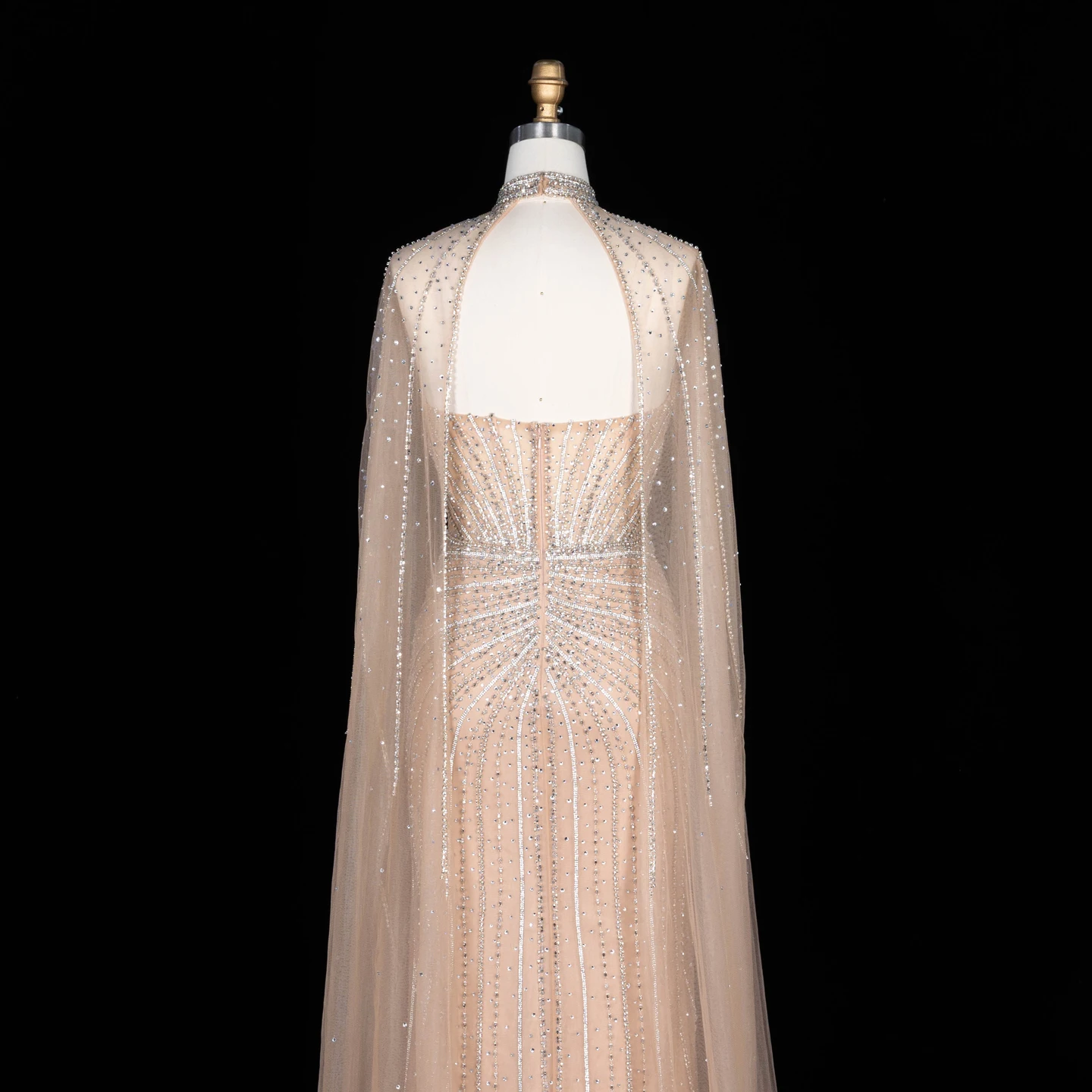 Sharon Said Luxuriöses Weinrotes Abendkleid mit Cape-Ärmeln, Lang, Rosa, für Damen, Hochzeit, Party, Ballkleider, Arabisch, SS156, Maßanfertigung – Detail 33