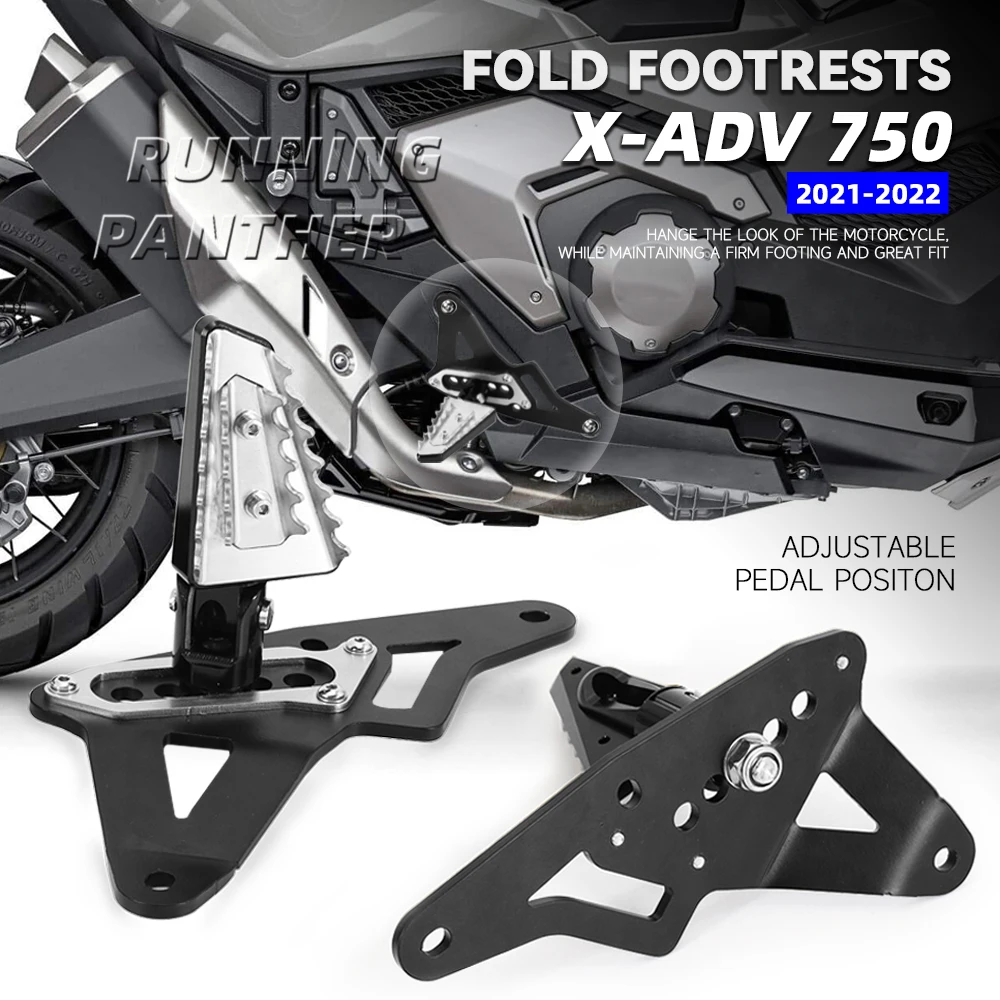 

X-ADV 750 2021 2022 NEW Motorcycle Rear Pedal Folding Foot Pegs Stand Passenger Footrests Kit For Honda XADV 750 X-ADV750