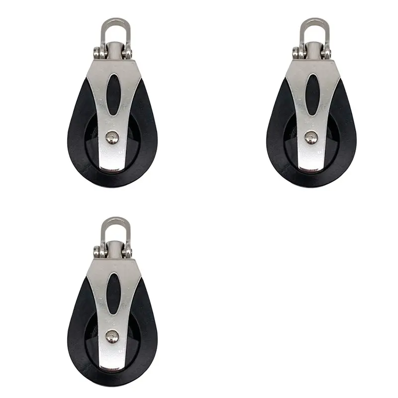 【特別商品】3x-ステンレススチールプーリー-ナイロンセーリングボート-プレーンベアリング-シーブブロック-マリンロープランナー-ボートアクセサリー