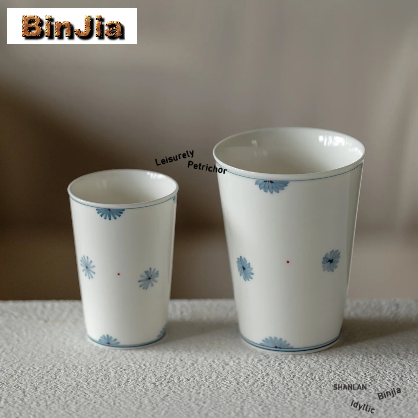 

Hand Painted Blue And White Cola Mug Coffee Milk Pot Mocha Cups Bubble Teacup Cold Hot Water Jug Drinkware Ornaments Accessories