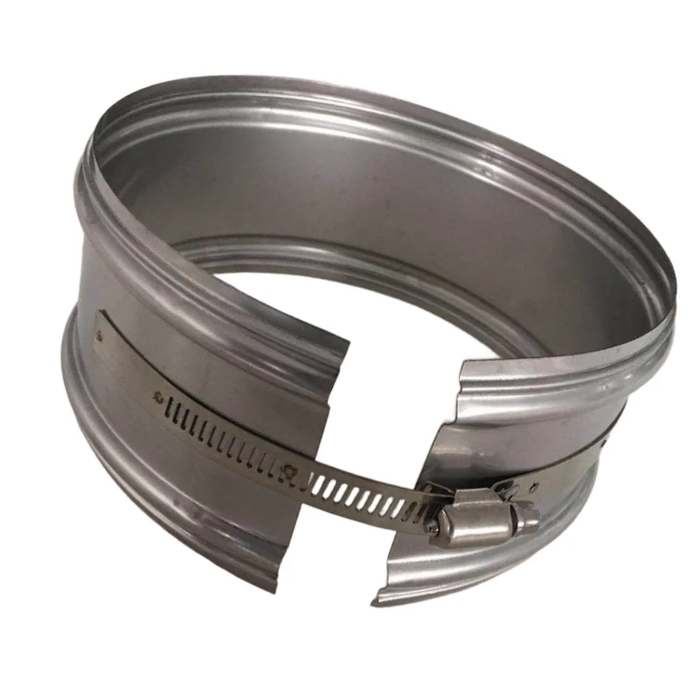 Adjustable Stainless Steel Smoke Pipe Clamp High-Temp Resistant Decorative Band For Fireplace Stove Flue Connector 125/150mm