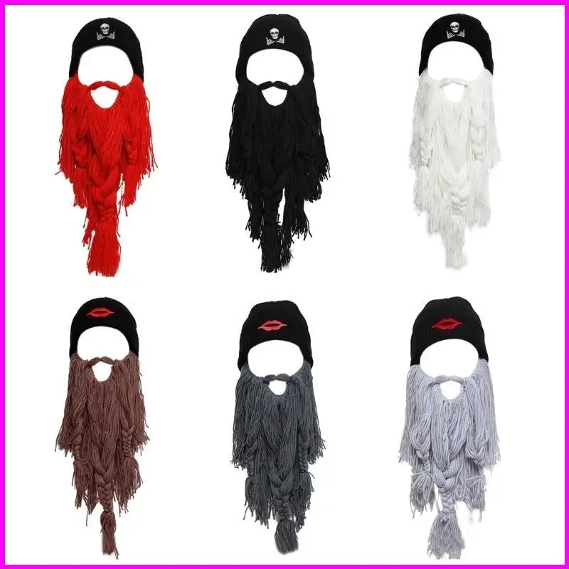 Winter Balaclava Full Face Cover Hoed Gebreide Baard Hoed Verstelbaar voor volwassen kinderen