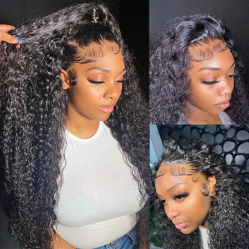 

Lace Front Human Hair Wig 30 Inch Brazilian Kinky Curly For Black Women 13X4 Curly HD Transparent Lace Frontal Closure Wig YARRA