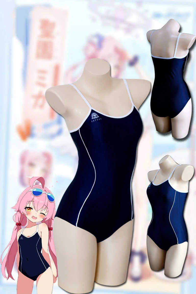 Game Blue Archive Takanashi Hoshino Swimsuit Cosplay Costume Swimwear Uniforms Suit Wig Headwear Halo Halloween Carnival Party