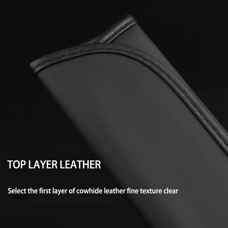 2pcs Car Seat Belt N Line Logo Nappa Leather Shoulder Protector Safety Belt For Hyundai Sonata Tucson Azera Elantra Veloster - view 5