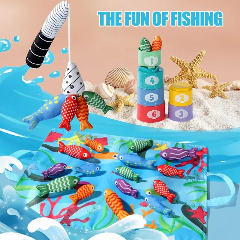 Cloth Fishing Toy Fishing Game Cloth Sorting Learning Fish Toys Safe Fun Matching Puzzle Educational Toy For Thanksgiving Easter