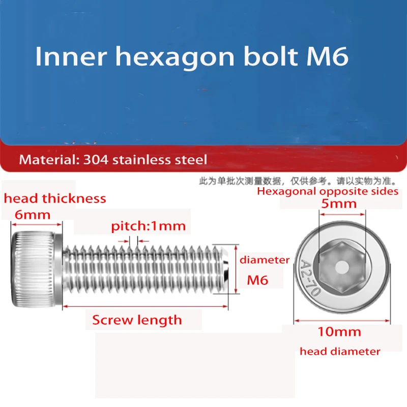 M6M8M10304 A2 Edelstahl DIN912 Innensechskant Innensechskantschraube – Detail 4