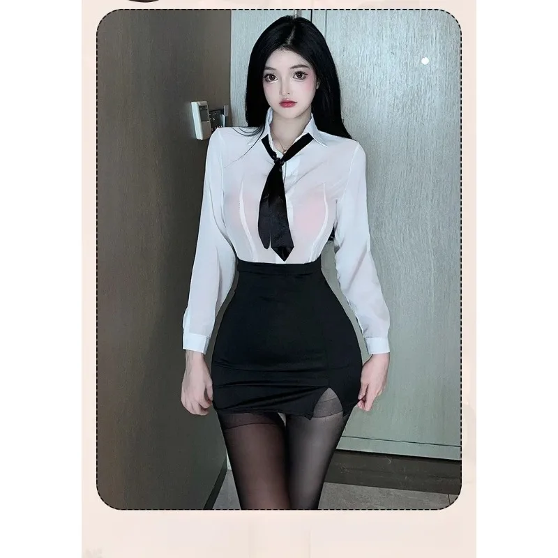 

Sexy Pure Desire Wind Tight Bag Hip Skirt Secretary OL Teacher Uniform Midnight Passion Temptation Erotic Set