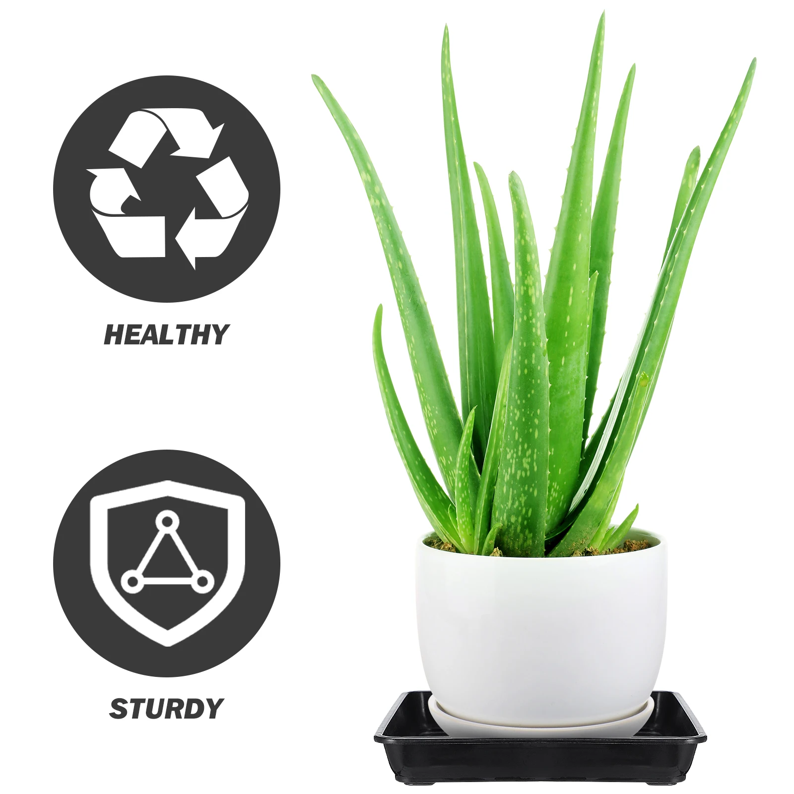 

8pcs Plastic Flower Pot Tray Lightweight Durable Safe Material Prevent Leak Protect Floor Plant Pot Reusable Square