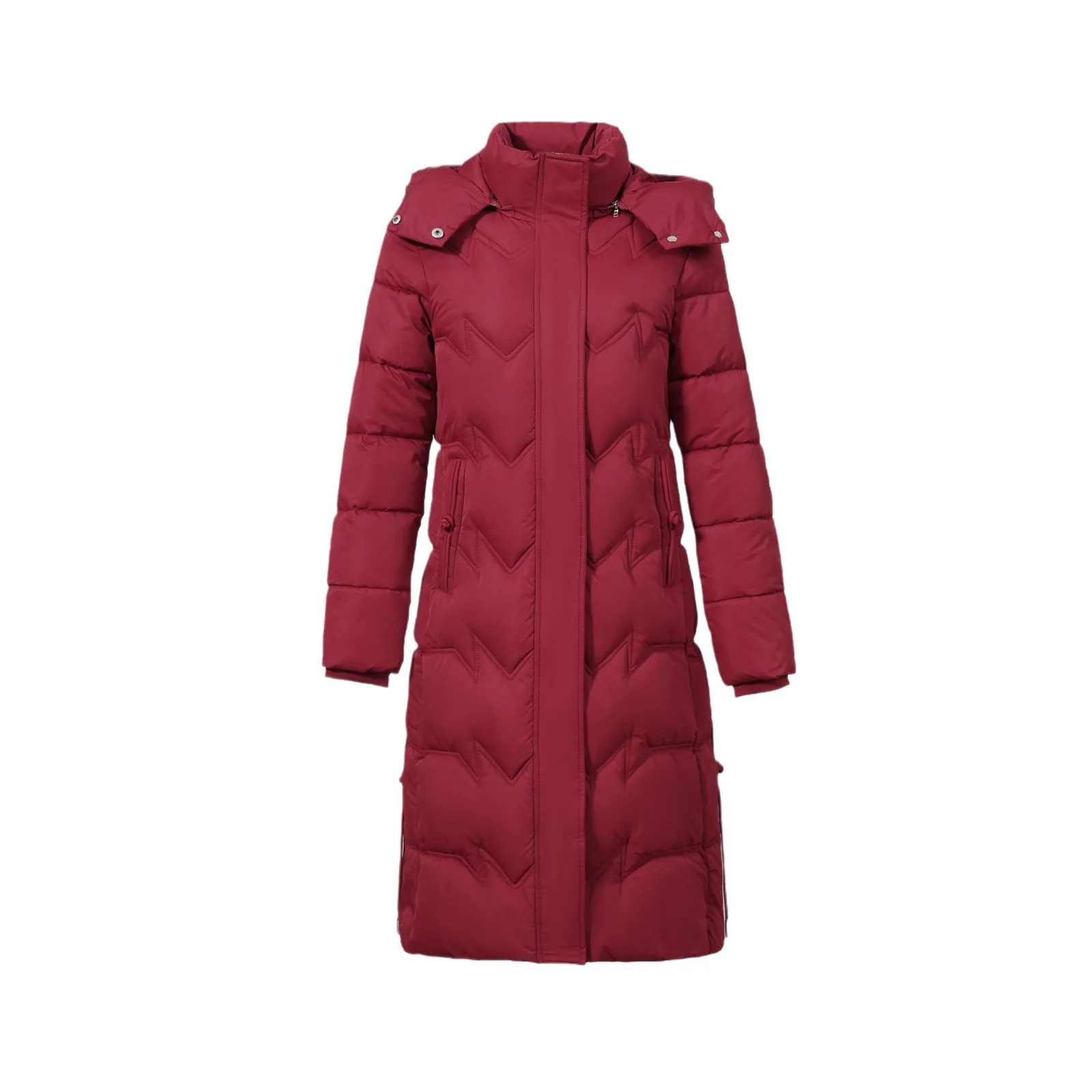 Cappotto Parka lungo da donna invernale Tinta unita Slim Fit Giacca imbottita con cappuccio da donna ispessita Cappotto taglie forti per signora
