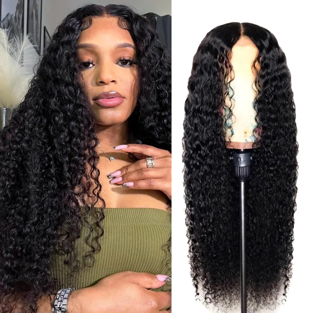 

Длинный синтетический парик с глубокими волнами, 18-30 дюймов, дышащая бесклеевая шапка для чернокожих женщин, повседневный стиль