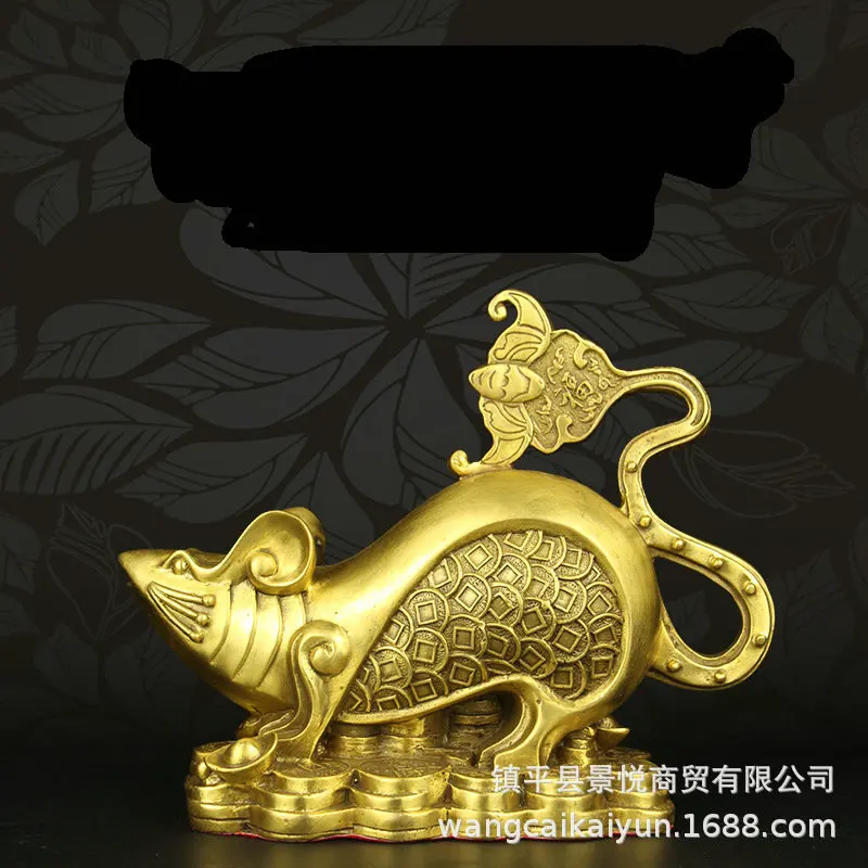 Brass Rat Figurine, Brass Mouse, Chinese Zodiac Rat, Home Decoration, Craft Ornament