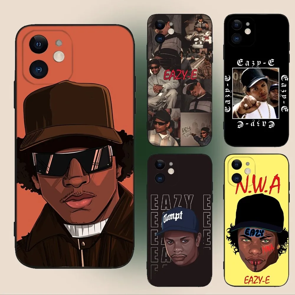 E-Eazy E Rapper Phone Case For iPhone 15,14,13,12,11,Plus,Pro Max,XS,X,XR,SE,Mini,8,7 Soft Silicone Black Cover