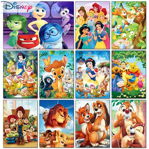 Disney Diamond Art Painting for Home Decor DIY Rhinestone Embroidery Snow White and the Seven Dwarfs Cross Stitch Chipmunk Broth