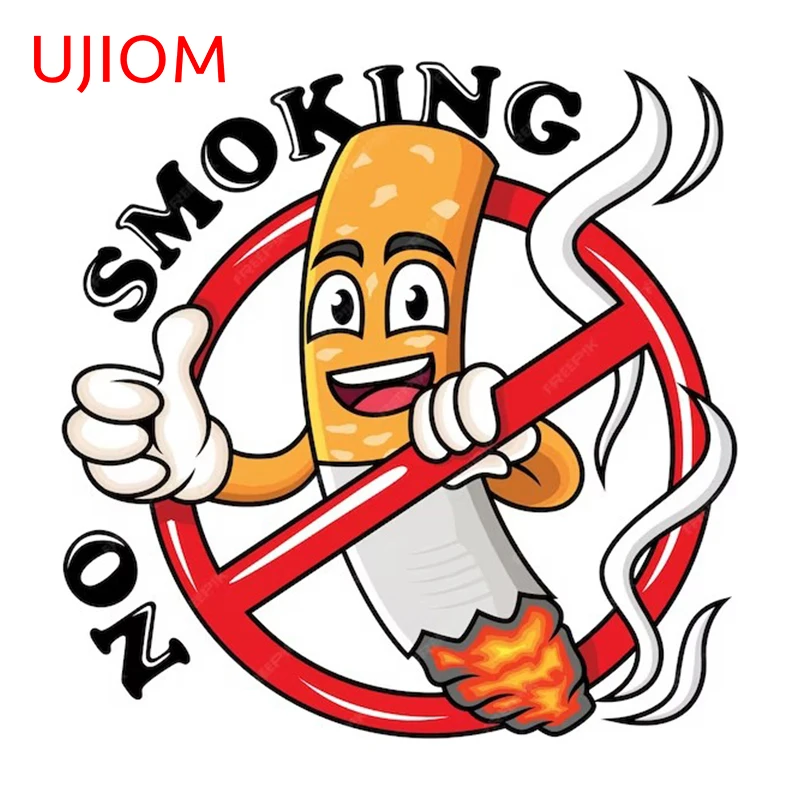 UJIOM 13cm X 13cm Creativite No Smoking Wall Stickers Interesting Vinyl Air Conditioner Kitchen Cupboard Decal Home Mural