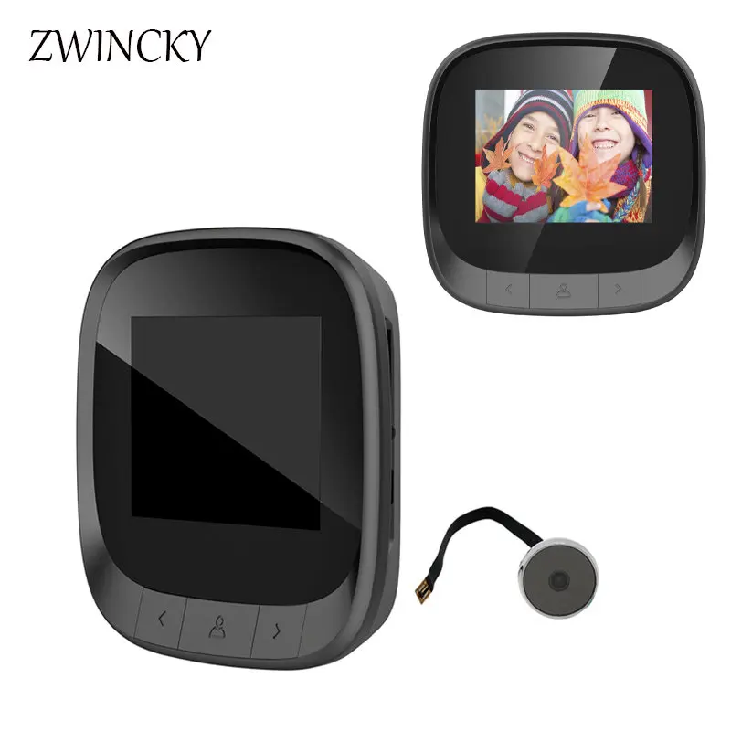 Cámara Digital de 2,4 pulgadas para puerta, mirilla inteligente HD para el hogar, intercomunicador Visible, timbre de vídeo, teléfono con voz, Ojo de gato inteligente