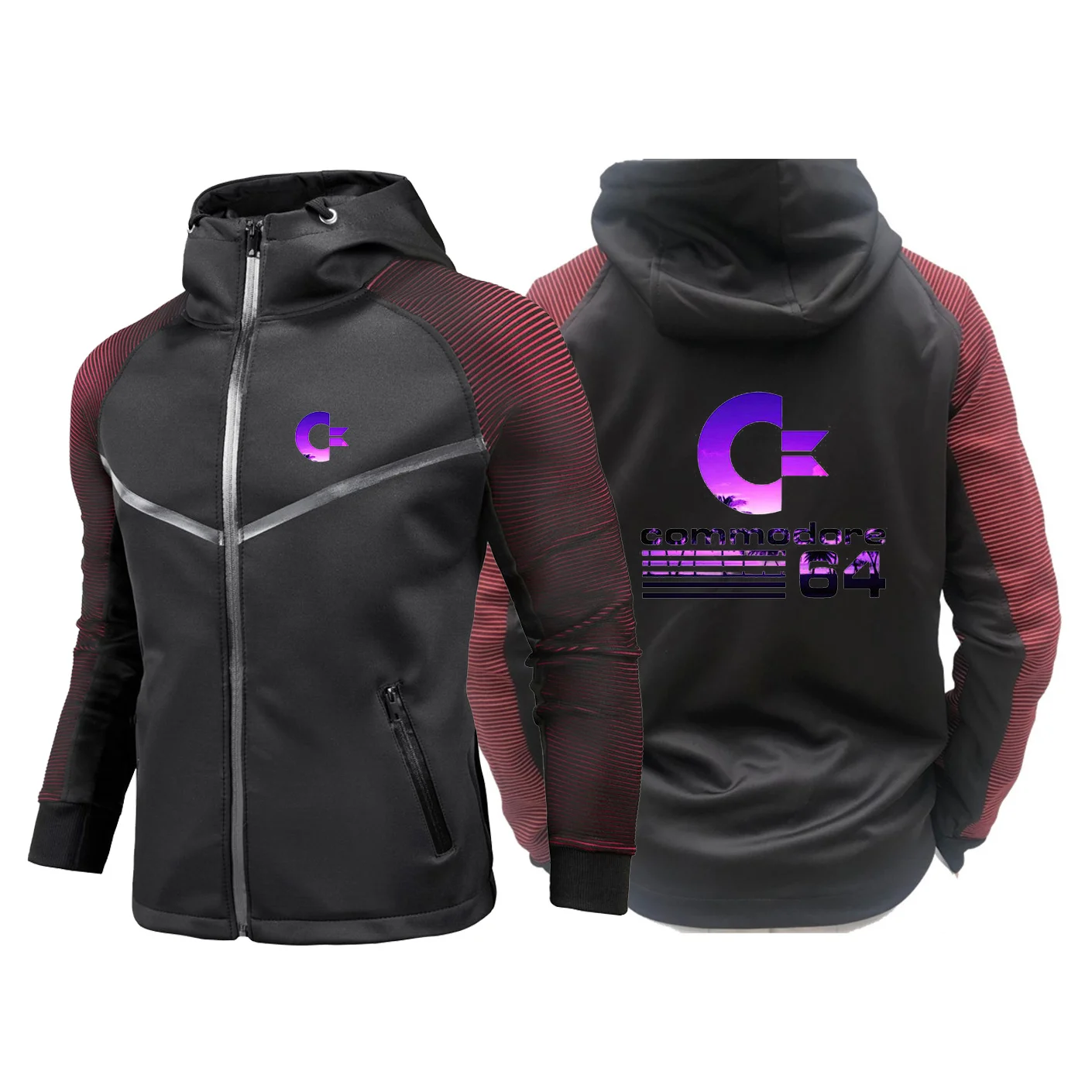 Commodore 64 2024 Men New C64 SID Amiga Retro 8-bit  Print Custom Made Spliced Zipper Hoodie Jacket Cardigan Racing Suit Hoodies